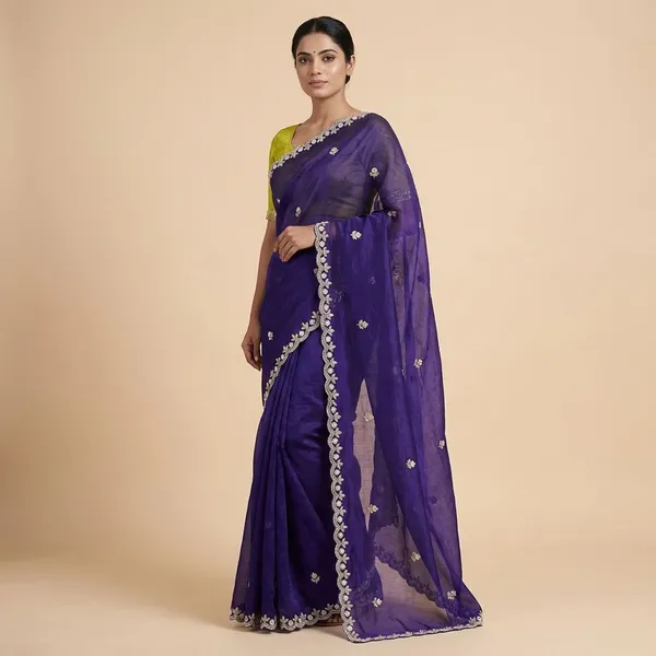 Purple_Georgette_Viscose_Saree_For_Women