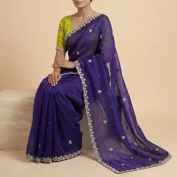 Purple_Georgette_Viscose_Saree_For_Women
