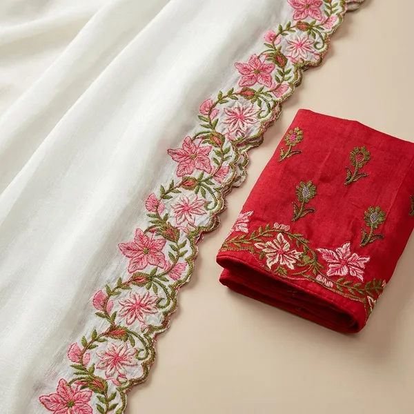 White_Georgette_Viscose_Saree_For_Women