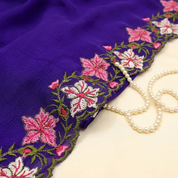 Blue_Georgette_Viscose_Saree_For_Women