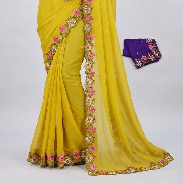 Green_Georgette_Viscose_Saree_For_Women
