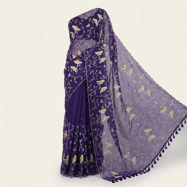 Purple_Georgette_Viscose_Saree_For_Women
