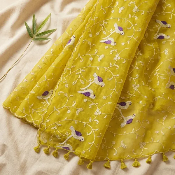 Yellow_Georgette_Viscose_Saree_For_Women