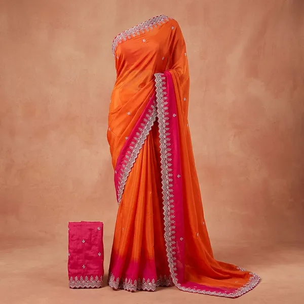 Red_Georgette_Viscose_Saree_For_Women