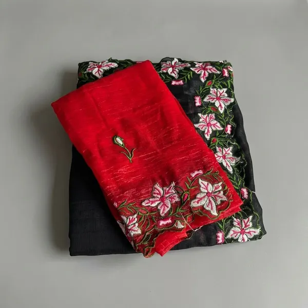 Orange_Georgette_Viscose_Saree_For_Women