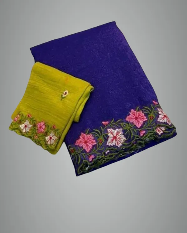 Blue_Georgette_Viscose_Saree_For_Women