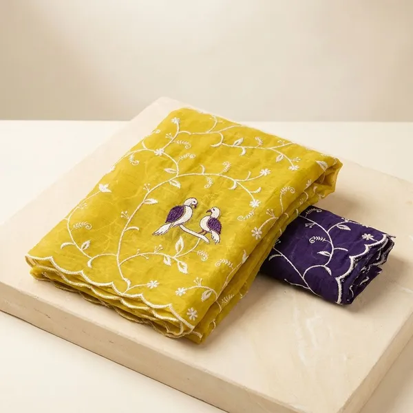 Yellow_Georgette_Viscose_Saree_For_Women