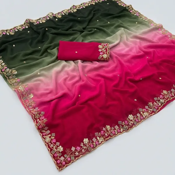Pink_Georgette_Viscose_Saree_For_Women