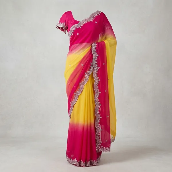 Pink_Georgette_Viscose_Saree_For_Women