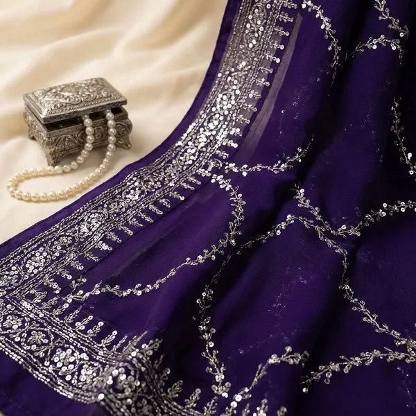 Blue_Georgette_Viscose_Saree_For_Women