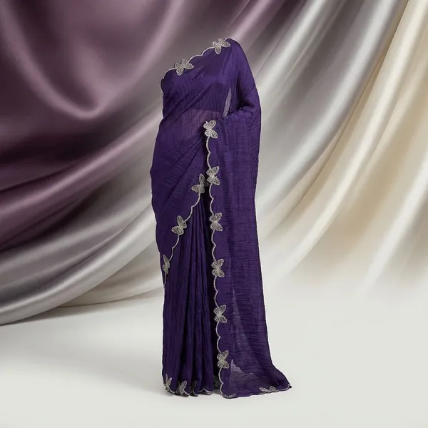 Blue_Georgette_Viscose_Saree_For_Women