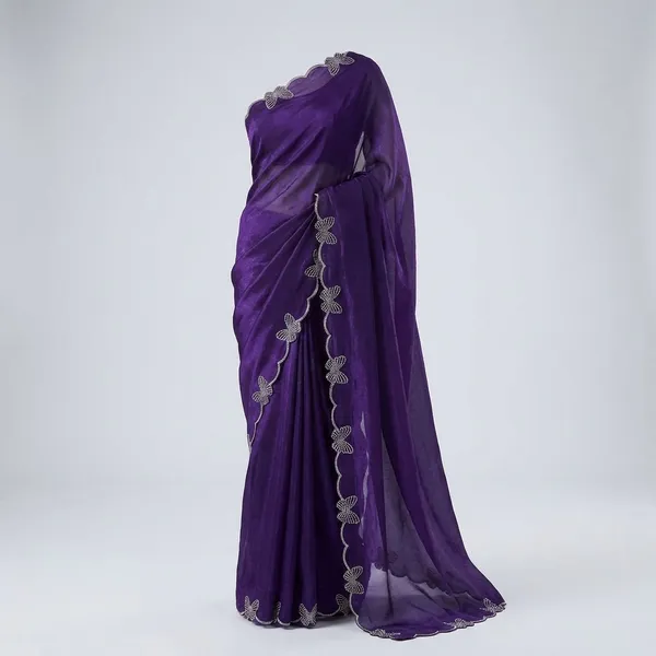 Purple_Georgette_Viscose_Saree_For_Women