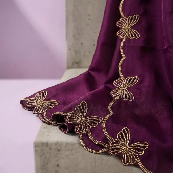 Wine_Georgette_Viscose_Saree_For_Women