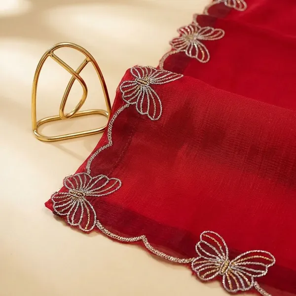 Red_Georgette_Viscose_Saree_For_Women