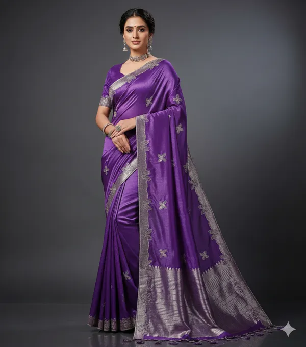 Purple_Georgette_Viscose_Saree_For_Women