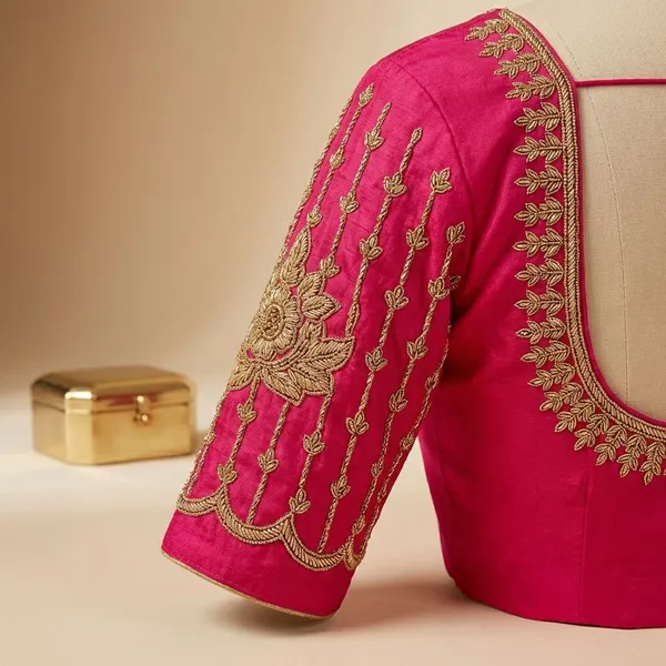 Pink_Georgette_Viscose_Saree_For_Women