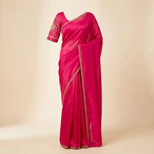 Pink_Georgette_Viscose_Saree_For_Women