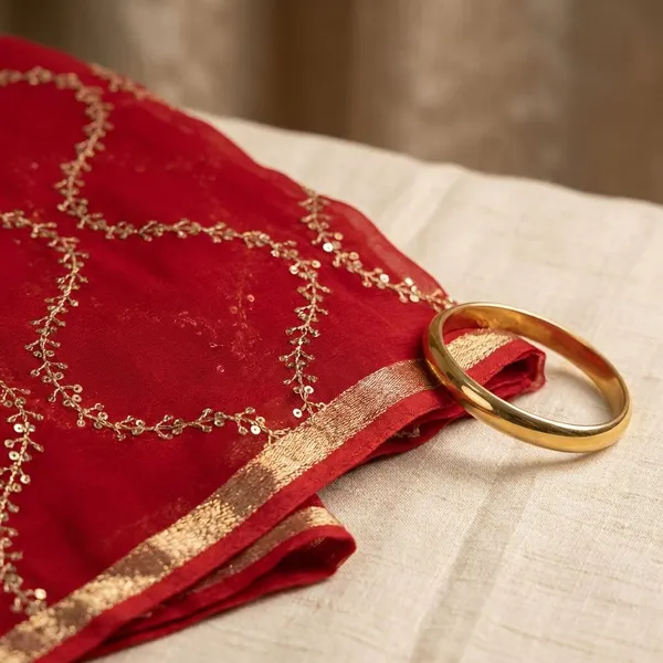 Red_Georgette_Viscose_Saree_For_Women