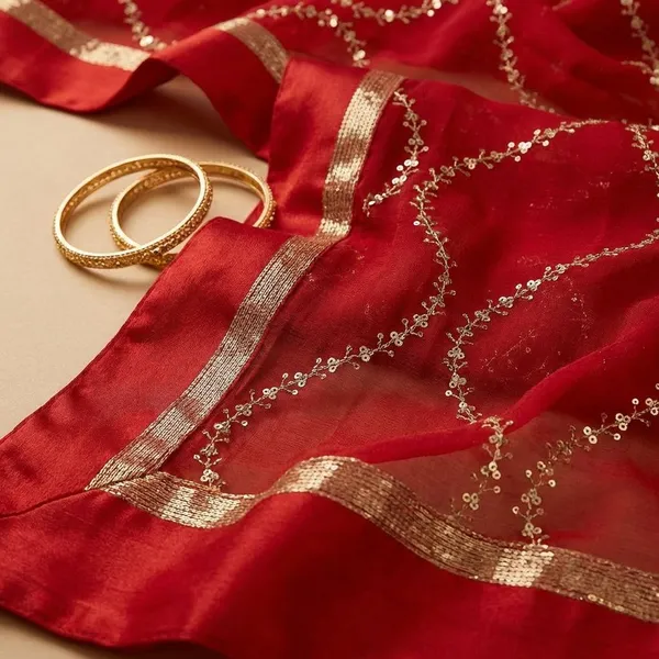 Red_Georgette_Viscose_Saree_For_Women