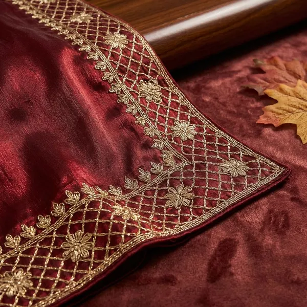 Maroon_Georgette_Viscose_Saree_For_Women