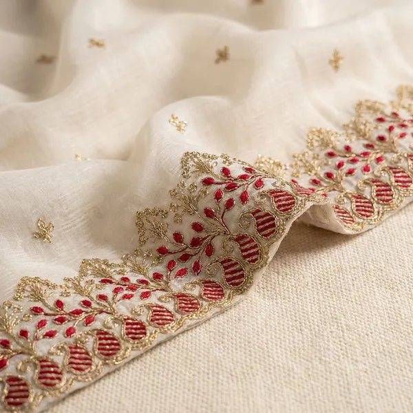 White_Georgette_Viscose_Saree_For_Women