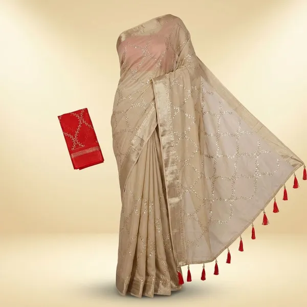 Off_White_Georgette_Viscose_Saree_For_Women