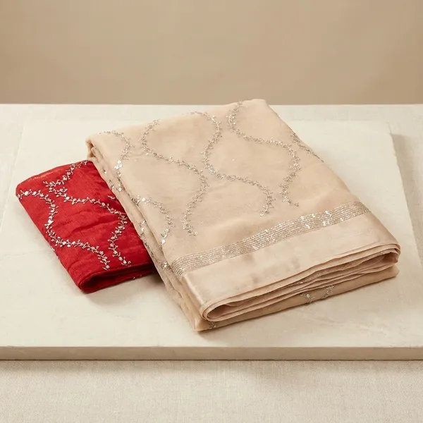 Beige_Georgette_Viscose_Saree_For_Women