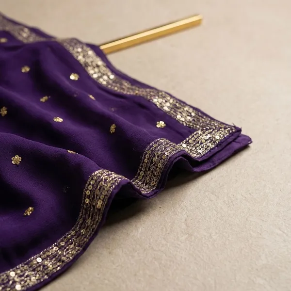 Purple_Georgette_Viscose_Saree_For_Women