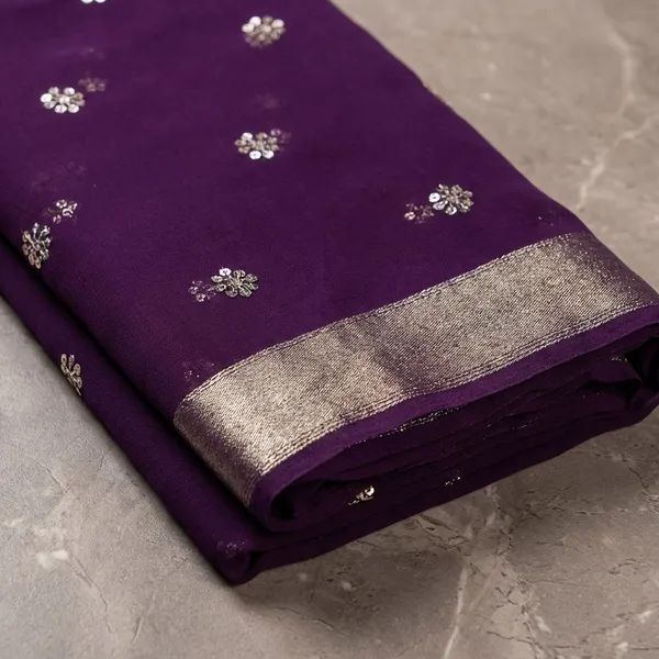 Blue_Georgette_Viscose_Saree_For_Women