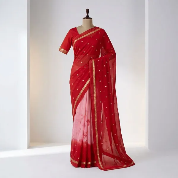 Red_Georgette_Viscose_Saree_For_Women