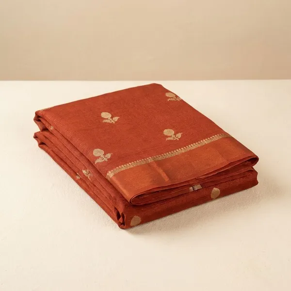 Orange_Georgette_Viscose_Saree_For_Women
