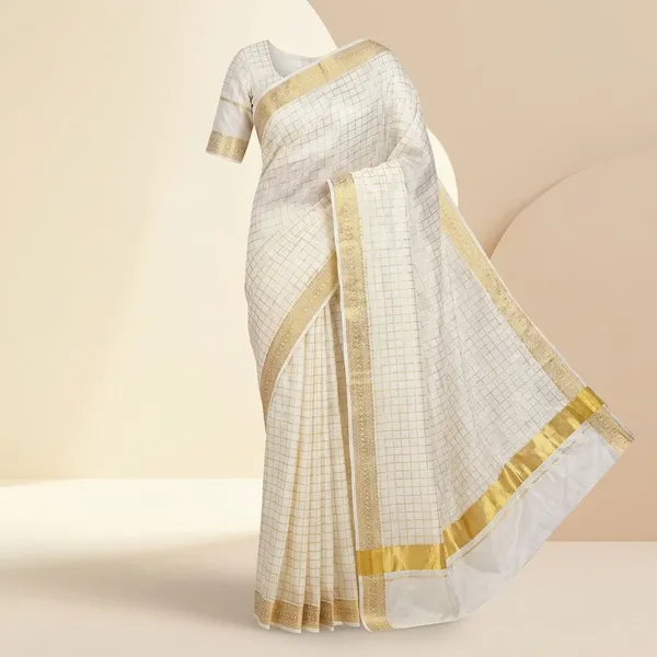 White_Georgette_Viscose_Saree_For_Women