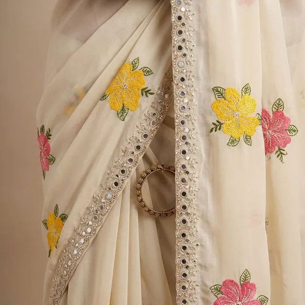 Yellow_Georgette_Viscose_Saree_For_Women