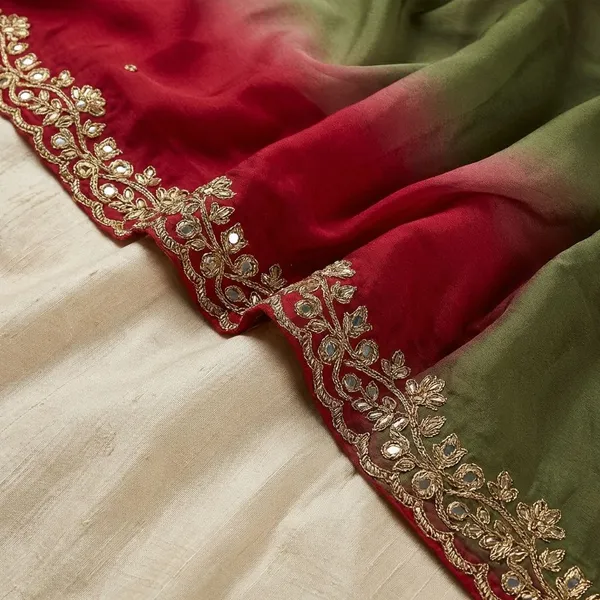 Green_&_Pink_Georgette_Viscose_Saree_For_Women