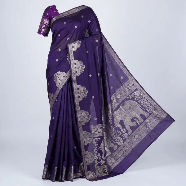 Blue_Georgette_Viscose_Saree_For_Women
