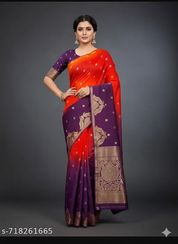 Purple_Georgette_Viscose_Saree_For_Women