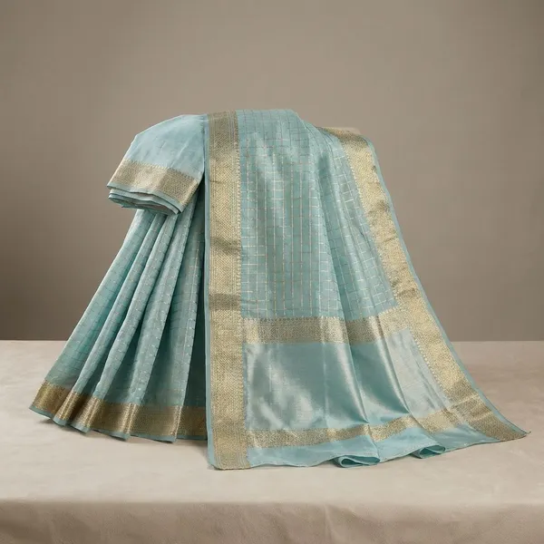 Blue_Georgette_Viscose_Saree_For_Women