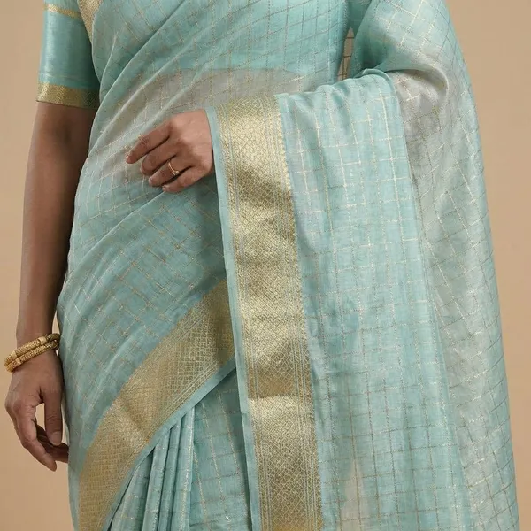 Blue_Georgette_Viscose_Saree_For_Women