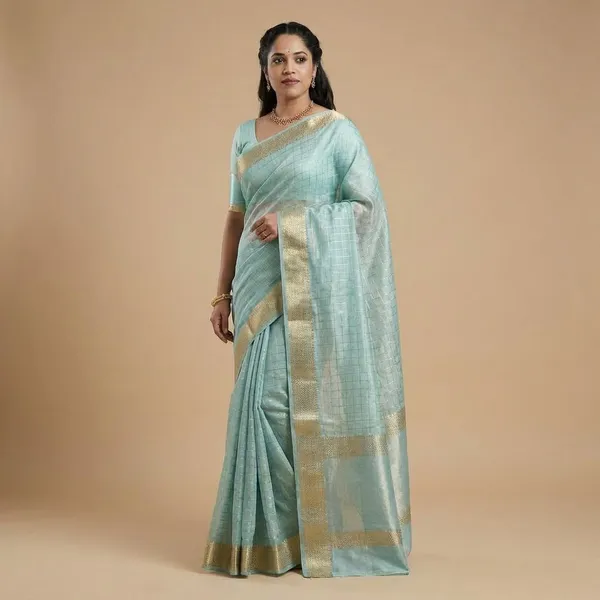 Blue_Georgette_Viscose_Saree_For_Women