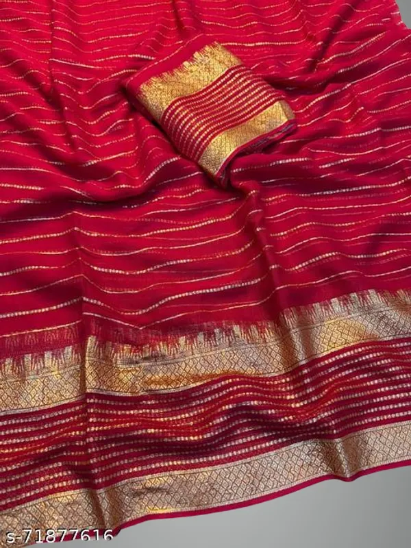 Red_Georgette_Viscose_Saree_For_Women
