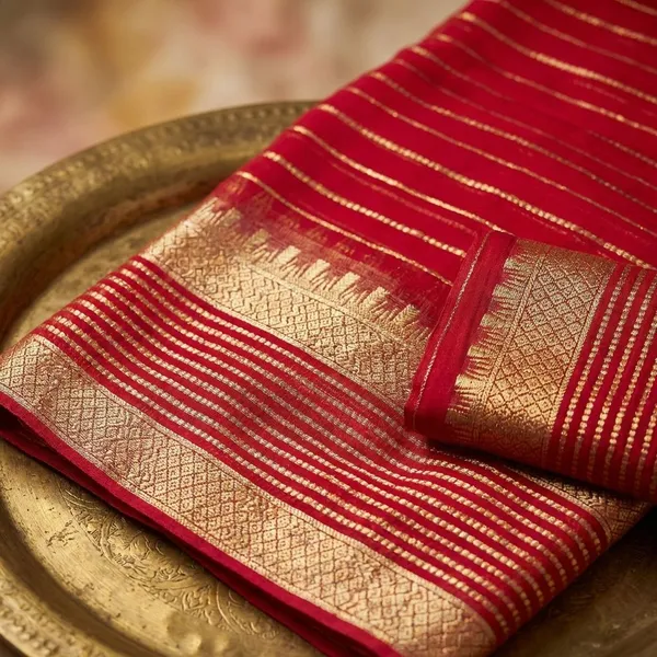 Red_Georgette_Viscose_Saree_For_Women