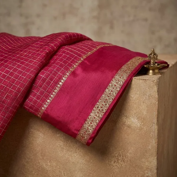 Red_Georgette_Viscose_Saree_For_Women