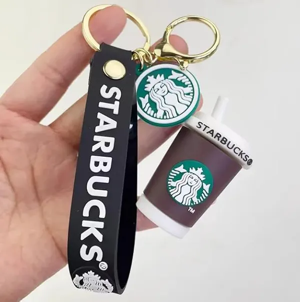 Buy1Get1Free_{BoGo}_keychain_with_star--bucks_sipper_logo_for_gifting_(Random_Color)