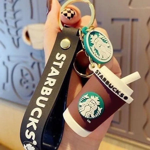 Buy1Get1Free_{BoGo}_keychain_with_star--bucks_sipper_logo_for_gifting_(Random_Color)