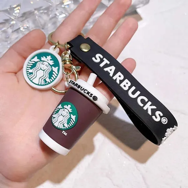 Buy1Get1Free_{BoGo}_keychain_with_star--bucks_sipper_logo_for_gifting_(Random_Color)