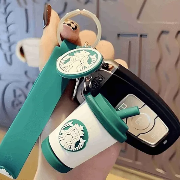 Buy1Get1Free_{BoGo}_keychain_with_star--bucks_sipper_logo_for_gifting_(Random_Color)