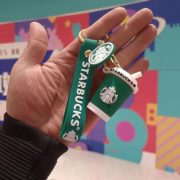 Buy1Get1Free_{BoGo}_keychain_with_star--bucks_sipper_logo_for_gifting_(Random_Color)