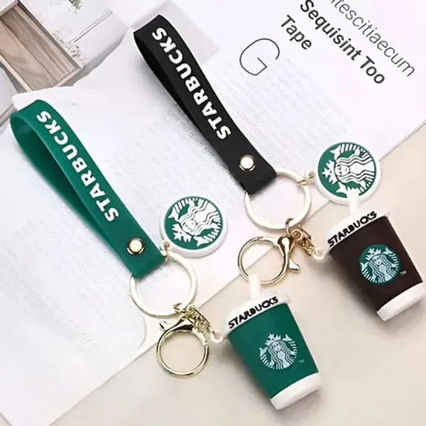 Buy1Get1Free_{BoGo}_keychain_with_star--bucks_sipper_logo_for_gifting_(Random_Color)