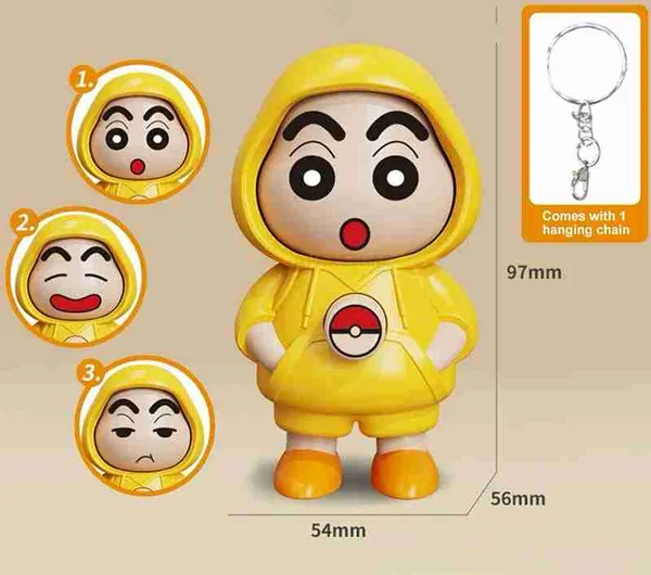 Buy_1_Get_2_SINCHAN_/Spidr_Man_/_Captan_Amrica_/_Tan-jiro_Key_Chain__Expression_Changeable_Toy_Key_Chain