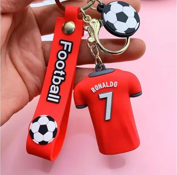 Buy_1_get_1_free_{BoGO}_CR7_ronaldo_theme_red_jersey_football_fans_keychains_for_him_her_gifting